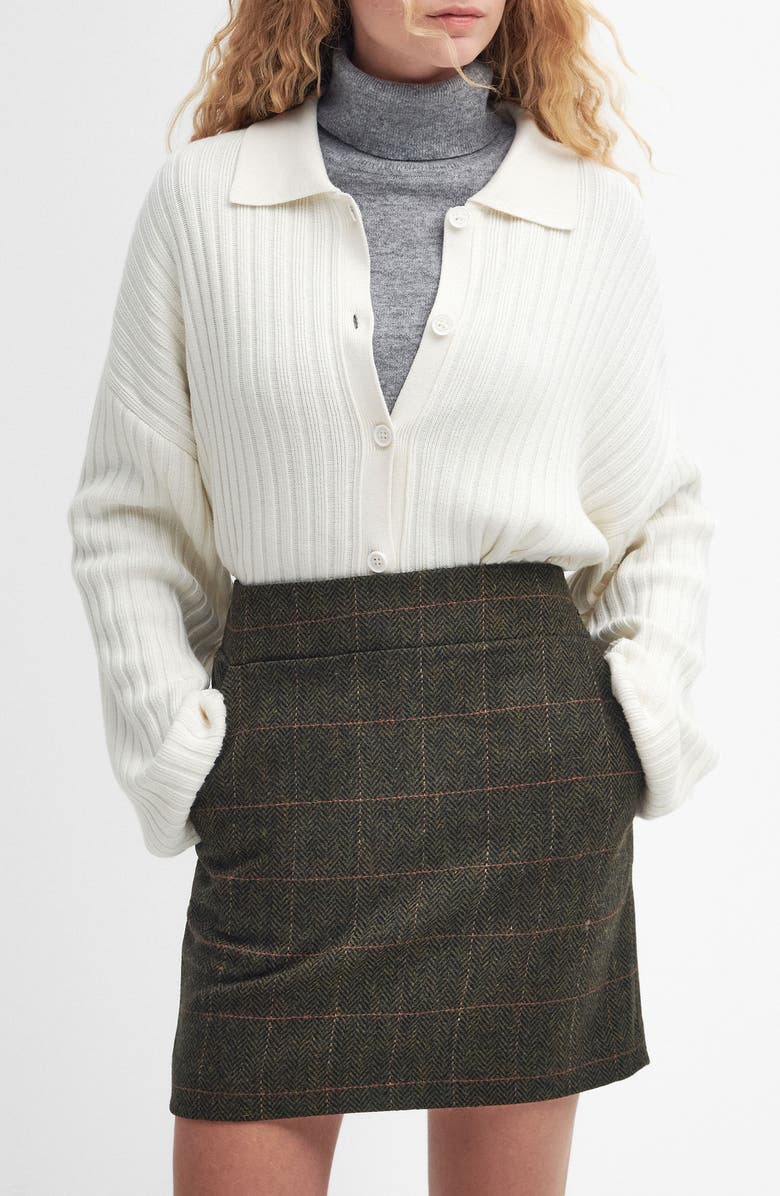 Barbour Claudette Cotton Blend Rib Cardigan, Main, color, 