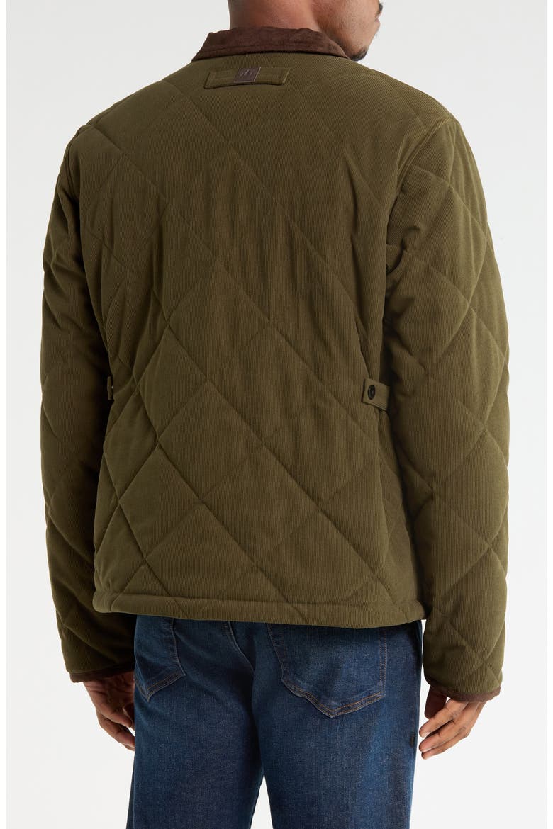 Quilted Corduroy Faux Suede Jacket, Alternate, color, OLIVE NIGHT