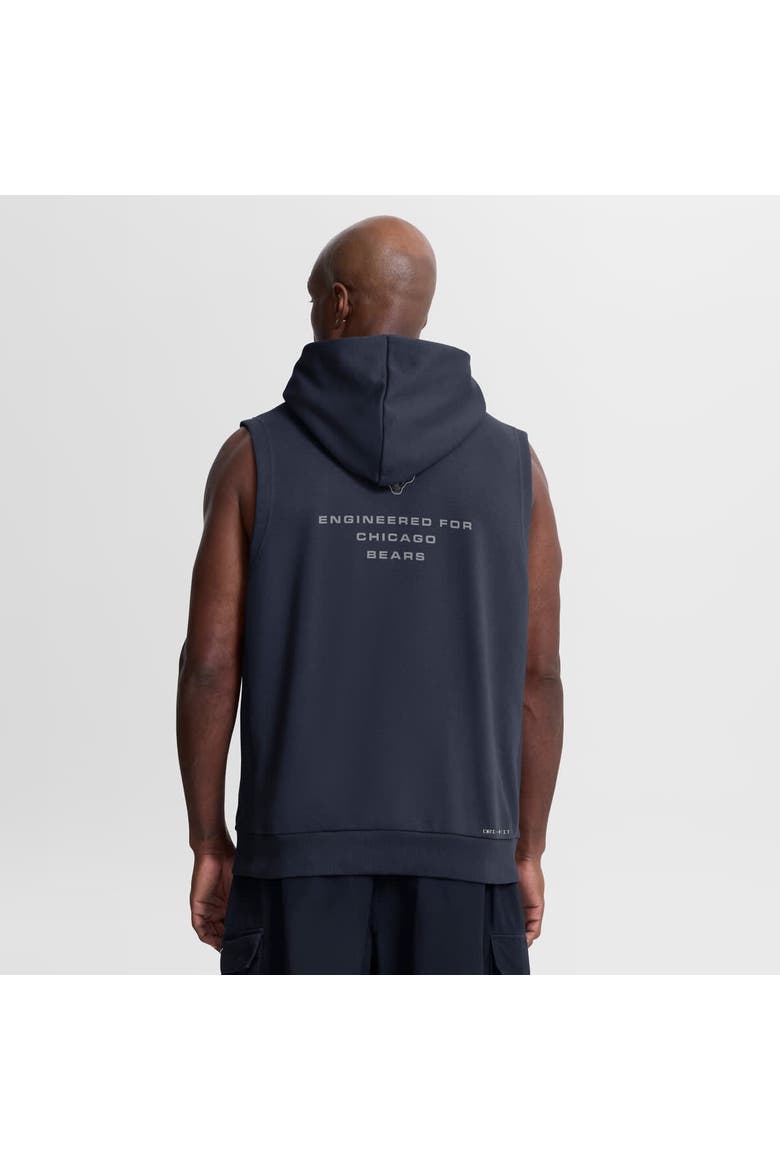 Men's Nike Navy Chicago Bears Sideline Standard Issue Dri-FIT Sleeveless Hoodie, Alternate, color, Navy