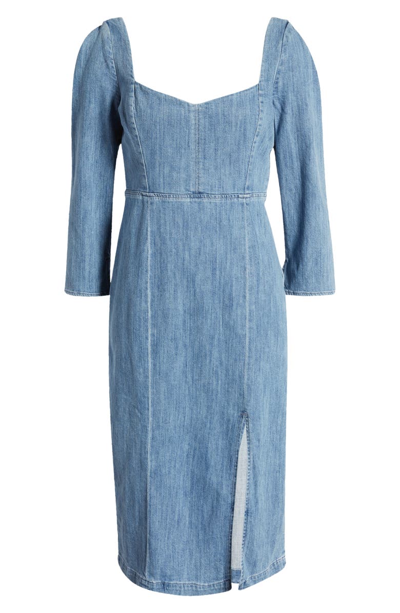 LE JEAN Tallulah Long Sleeve Denim Midi Dress, Alternate, color, 