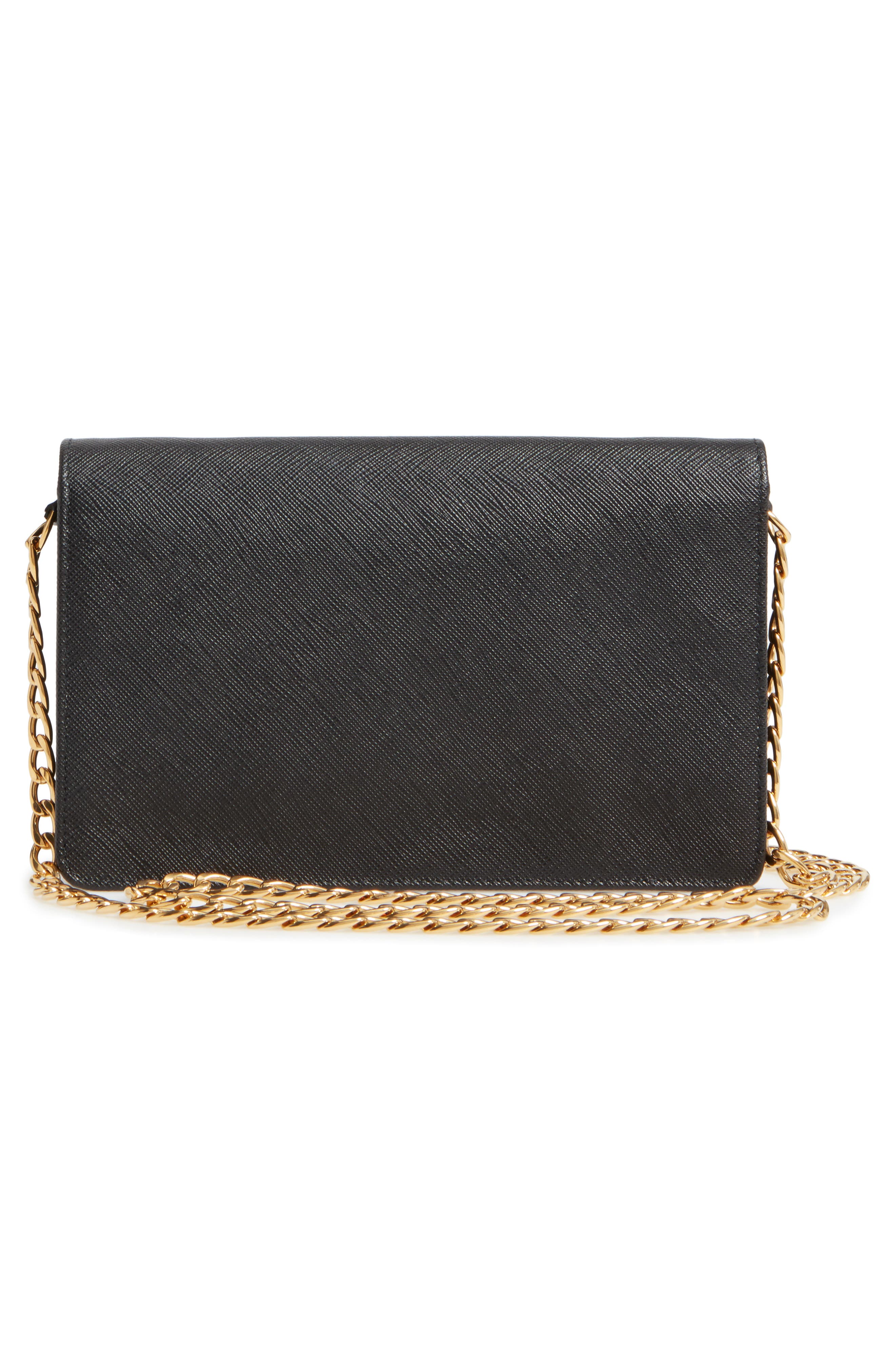 Prada Small Monochrome Crossbody Bag, Alternate, color, 