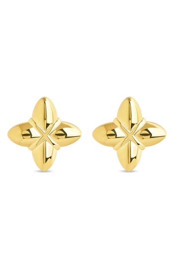 Sterling Forever Erin Pointed Stud Earrings In Gold