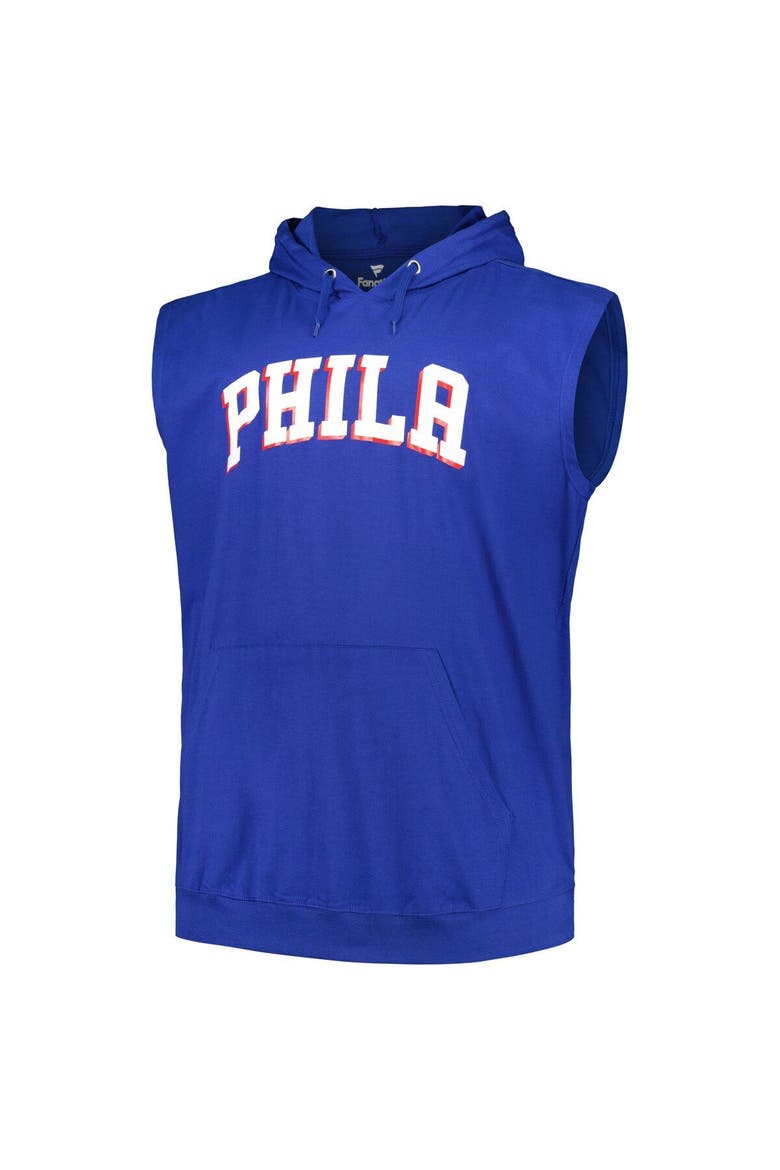 Men's Fanatics Branded Royal Philadelphia 76ers Big & Tall Jersey Muscle Pullover Hoodie, Alternate, color, Royal