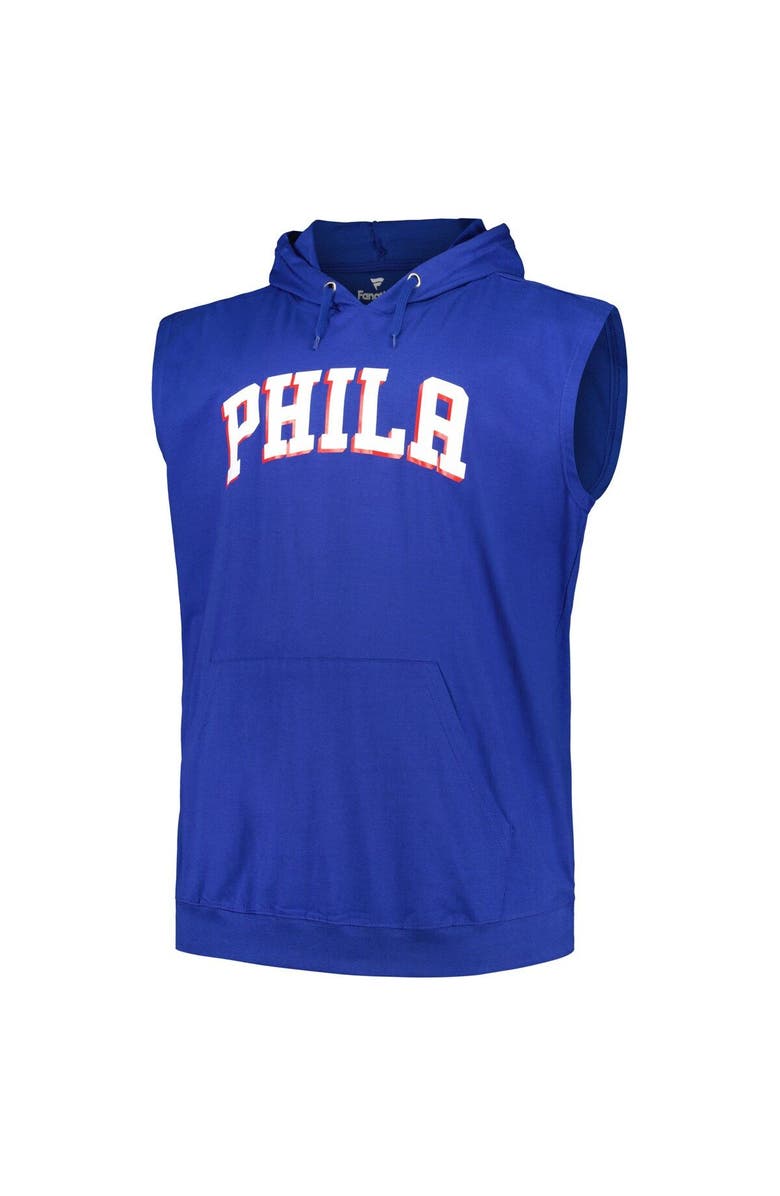 FANATICS Men's Fanatics Branded Royal Philadelphia 76ers Big & Tall Jersey Muscle Pullover Hoodie, Alternate, color, Royal
