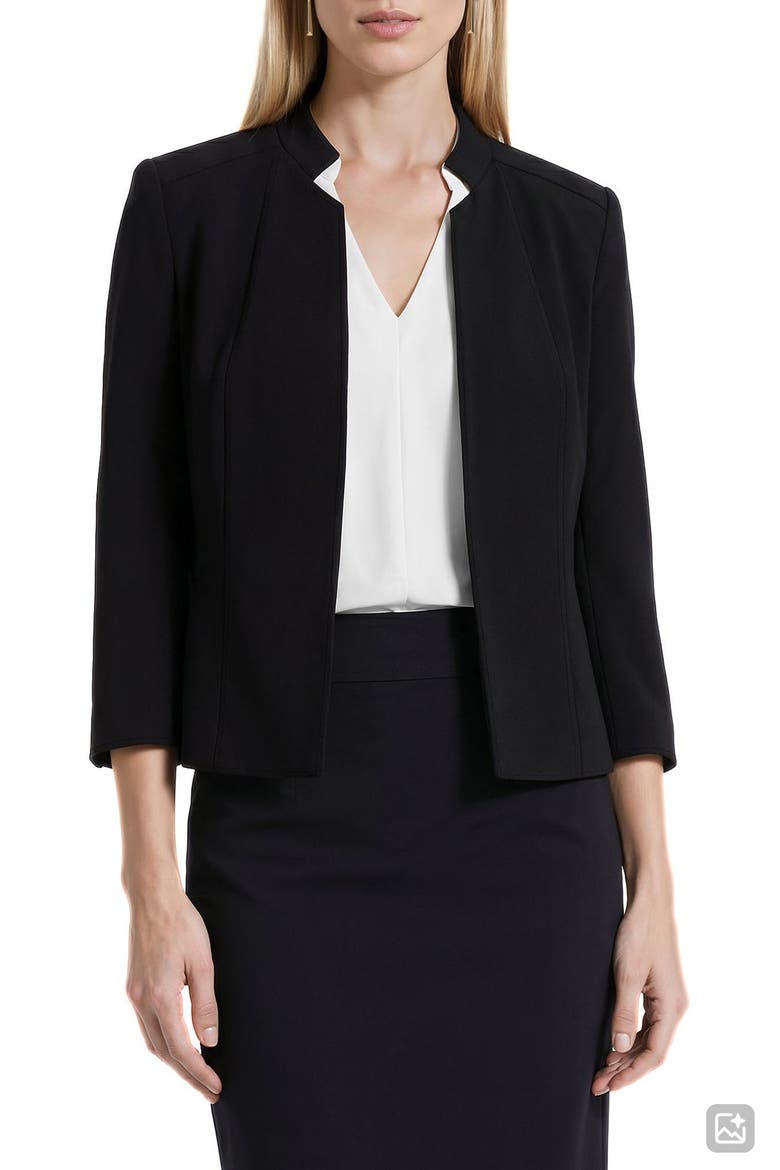 Crepe Open Front Jacket, Main, color, ANNE BLK