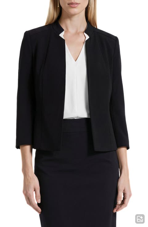 Crepe Open Front Jacket