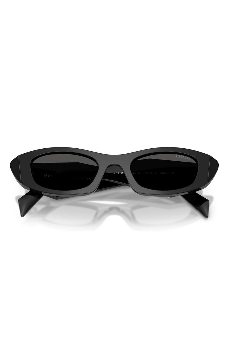 Prada 52mm Oval Sunglasses, Alternate, color, Black / Dark Grey