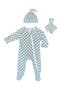 Checkerboard Footie, Cap & Lovey Set