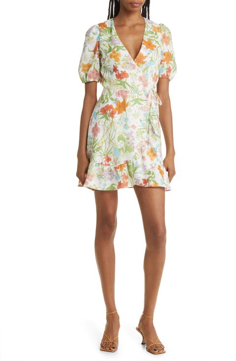 Floral Print Wrap Minidress