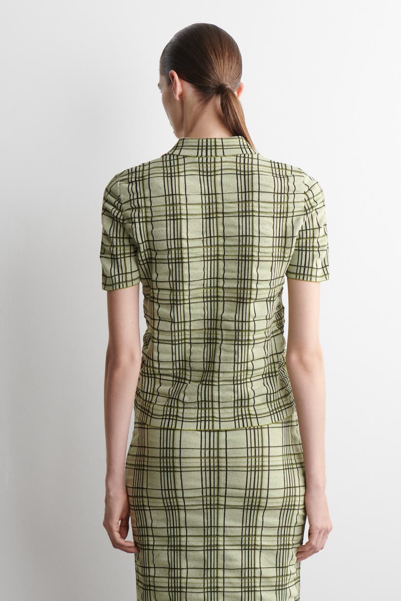 Checked Cotton-Jacquard Shirt, Alternate, color, GREEN / CHECKED