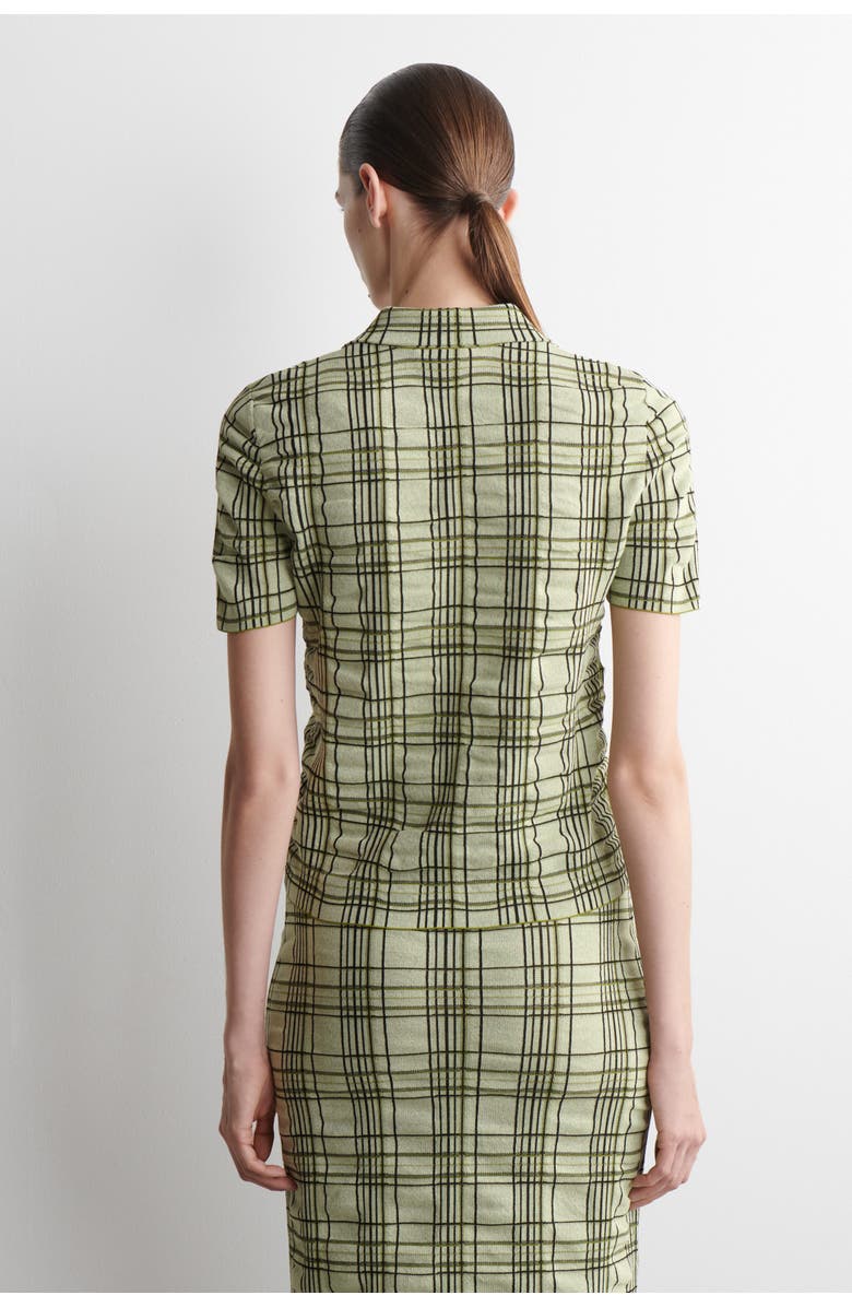 COS Checked Cotton-Jacquard Shirt, Alternate, color, Green / Checked