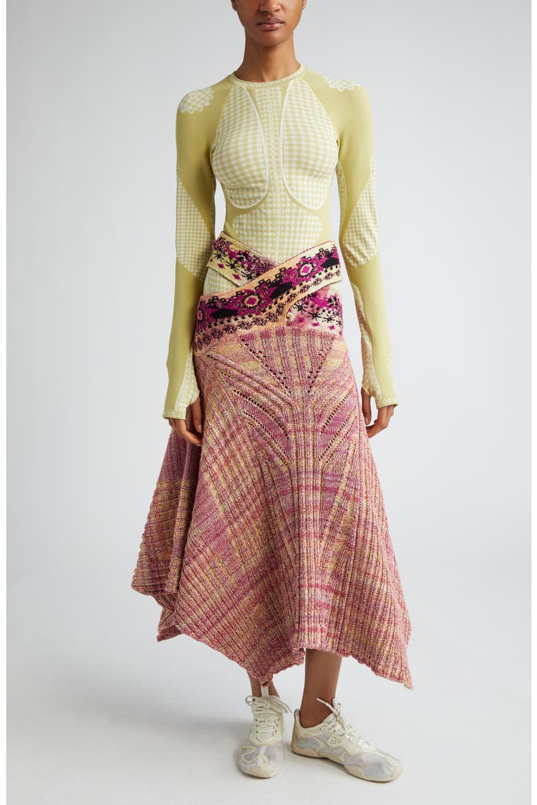 Crossover Jacquard Space Dye Sweater Skirt, Alternate, color, CRAYON BOX