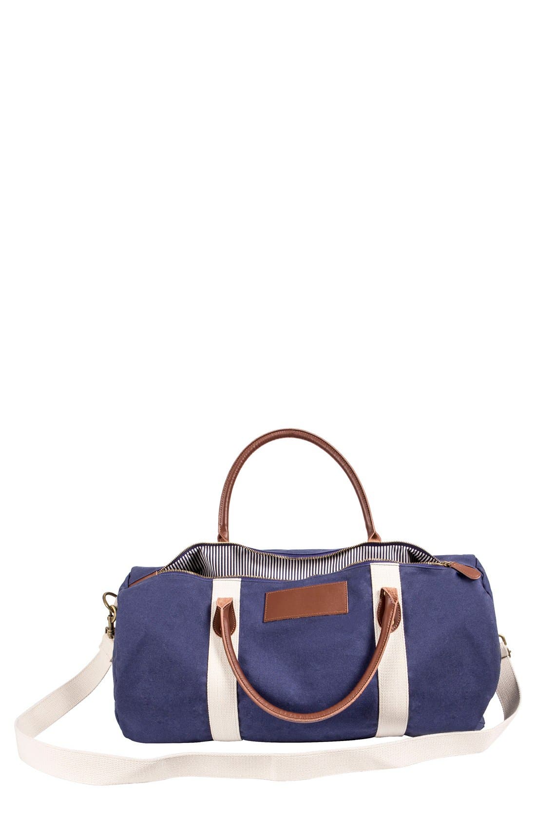 Cathys Concepts Monogram Duffle Bag, Main, color, NAVY