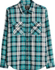 DARK SEAS Tanglewood Plaid Flannel Button-Up Shirt