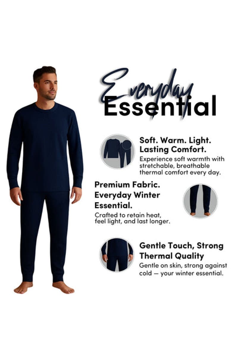 BenBen Men's Thermal Top & Bottom Base Layer Essential, Alternate, color, Black