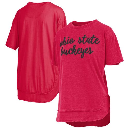 Pressbox Scarlet Ohio State Buckeyes Poncho T-shirt In Red