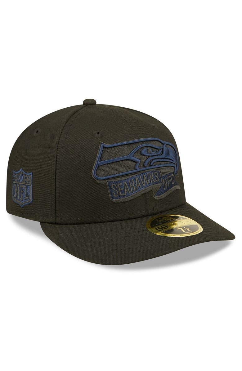New Era Men's New Era Black Seattle Seahawks 2022 Sideline 59FIFTY Low Profile Pop Fitted Hat, Alternate, color, 