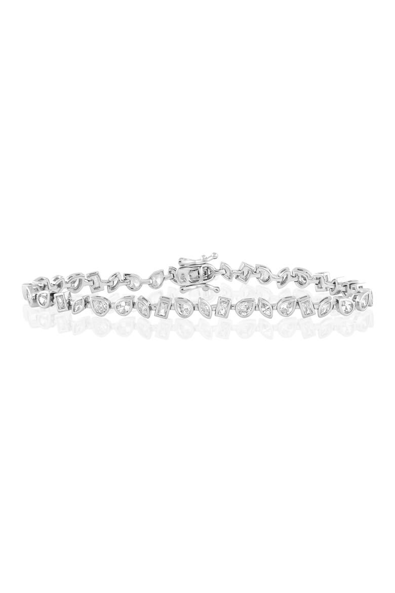 Multi Shaped Cubic Zirconia Bracelet, Main, color, SILVER