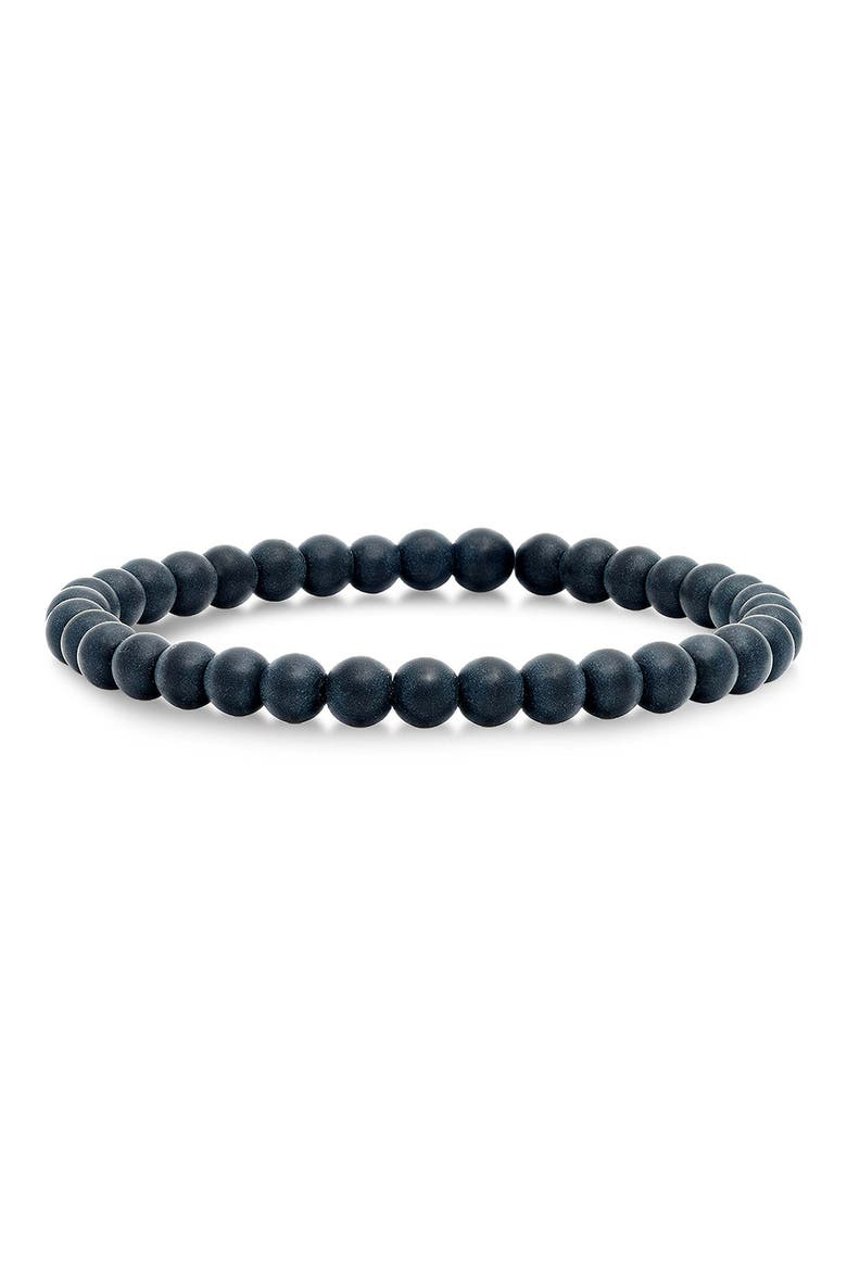 Lava Bead Stretch Bracelet, Main, color, BLACK