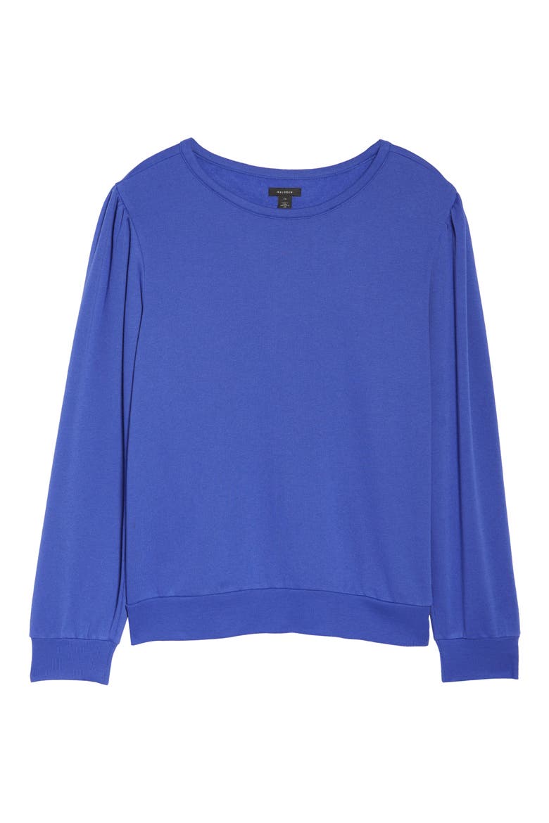 Puff Sleeve Sweatshirt, Alternate, color, BLUE NEON