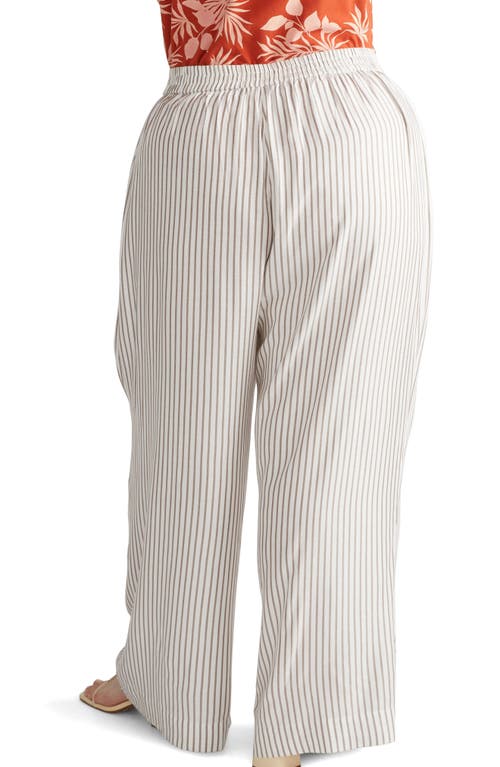 Universal Standard Stripe Wide Leg Beach Pants In Beige/white Stripe