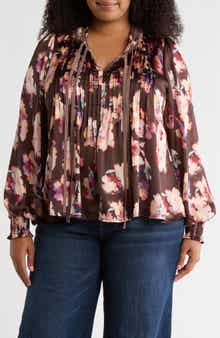 Treasure & Bond Pintuck Satin Top