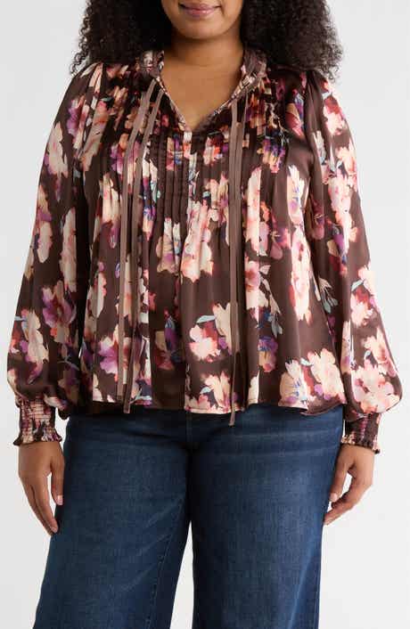 Treasure & Bond Pintuck Satin Top
