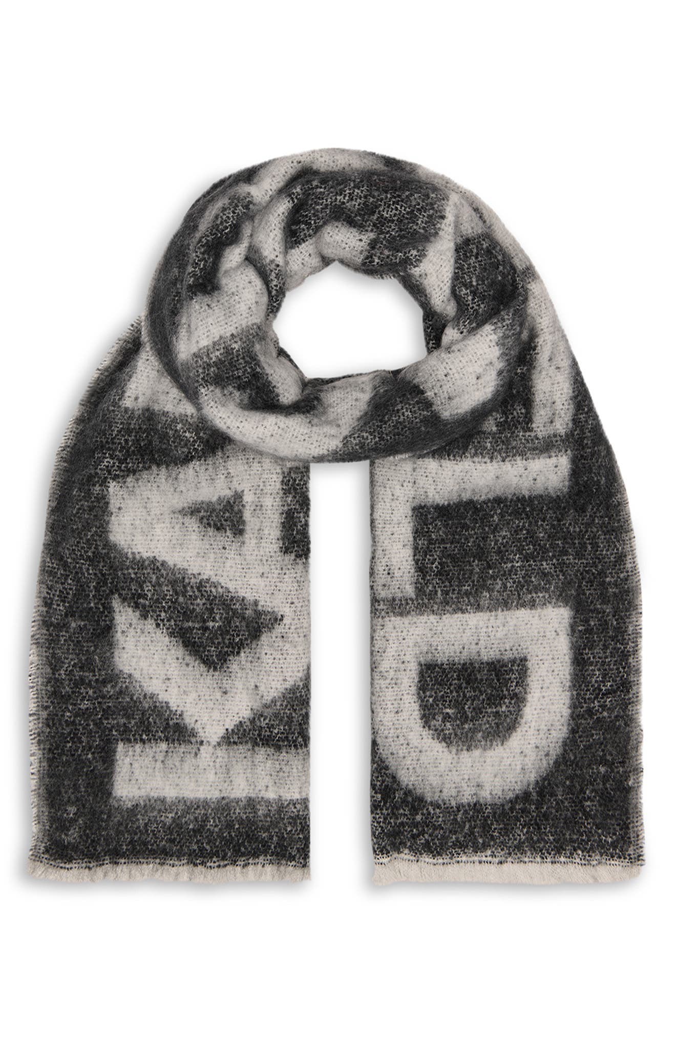 KARL LAGERFELD PARIS Logo Fluffy Blanket Scarf