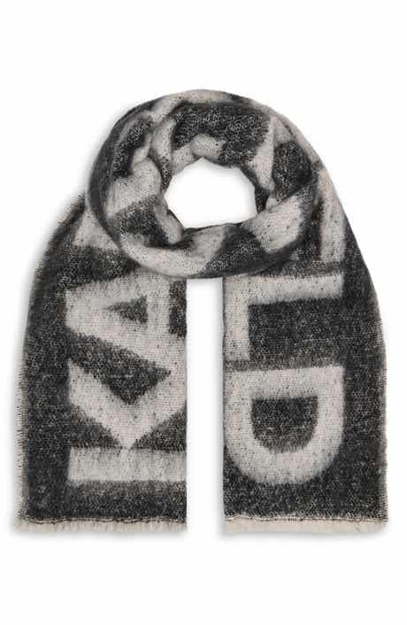 KARL LAGERFELD PARIS Logo Fluffy Blanket Scarf