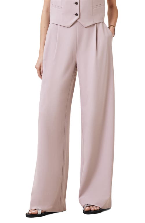 Allsaints Womens Aleida Wide-leg Mid-rise Recycled Polyester-blend Trousers Mauve Chalk Pi In Pink