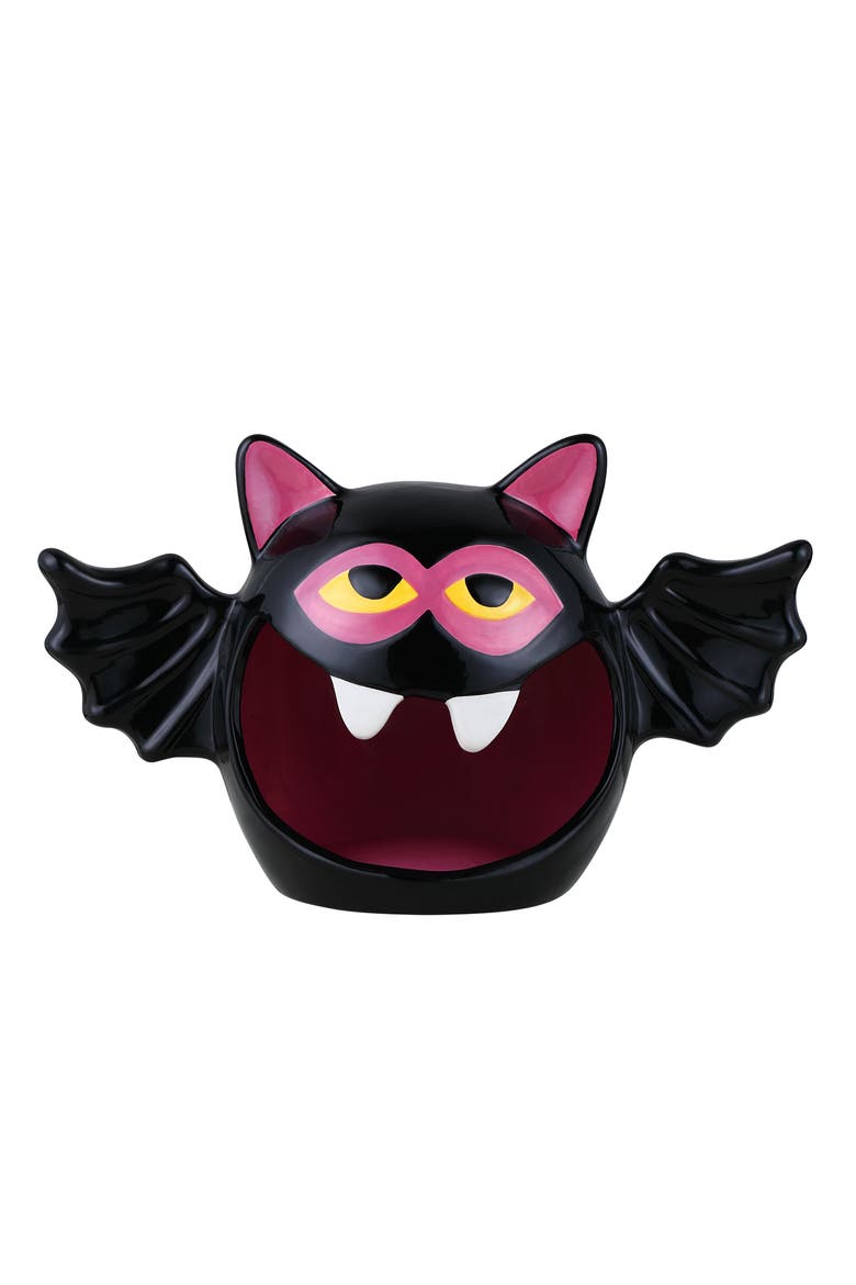 9 in. Motion Activated Ceramic Bat Candy Bowl, Main, color, Multicolor