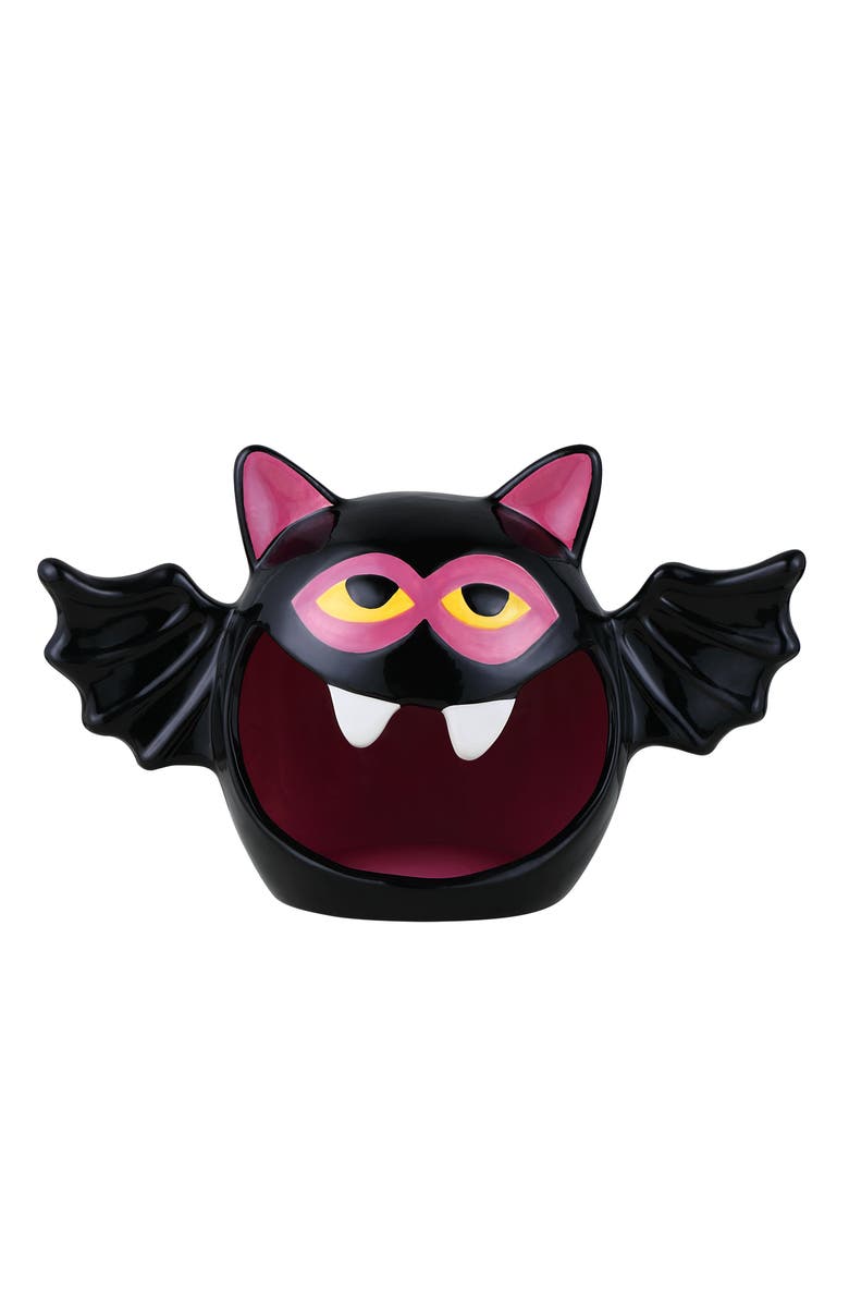 Mr. Halloween 9 in. Motion Activated Ceramic Bat Candy Bowl, Main, color, Multicolor