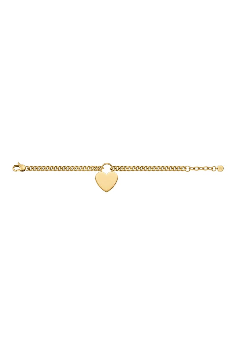 Sutton Heart Charm Chain Bracelet, Alternate, color, GOLD