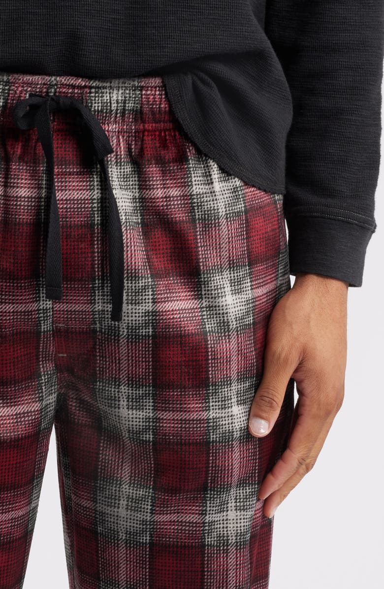 Majestic International Holiday Henley & Fleece Pajamas, Alternate, color,