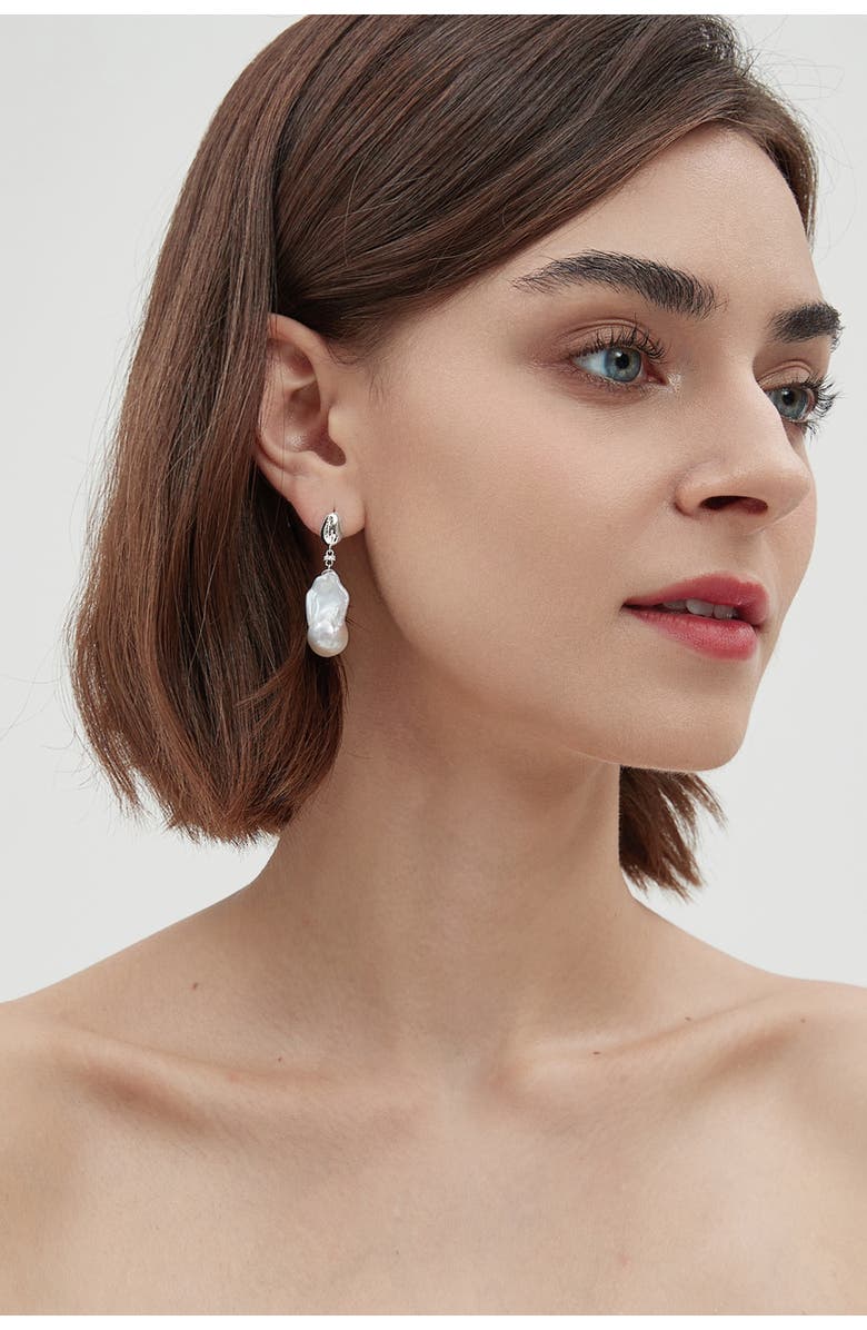 Classicharms Doris Freshwater Baroque Pearl Drop Earrings, Alternate, color, Silver