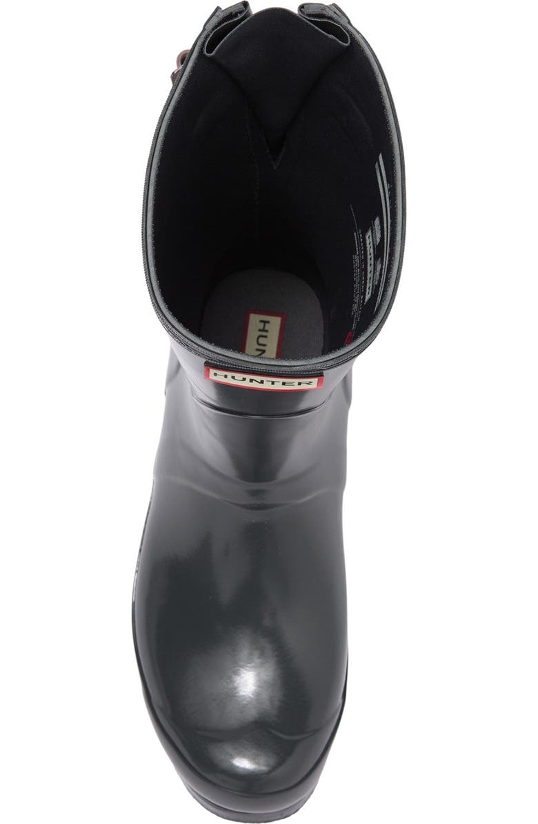 Hunter Original Short Adjustable Back Gloss Waterproof Rain Boot, Alternate, color,