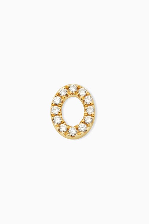Oradina 14k Gold Luxe Letter Diamond Initial Single Stud