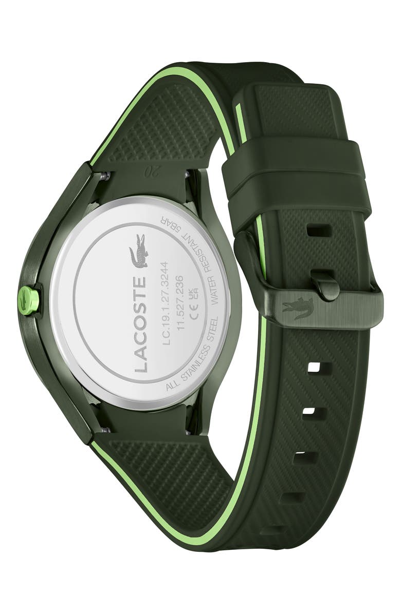 Lacoste Ollie Silicone Strap Watch, 44mm, Alternate, color, Green