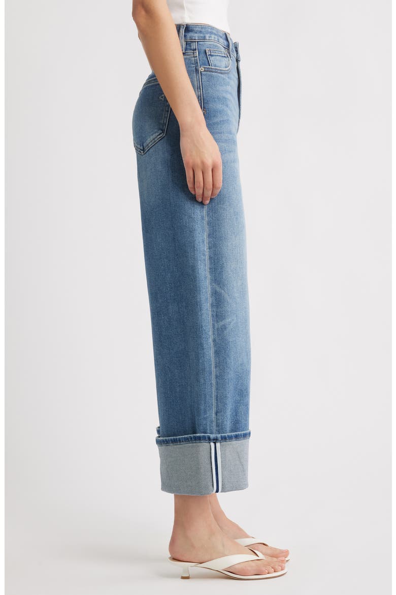 Cuffed Wide Leg Jeans, Alternate, color, MEDIUM WASH