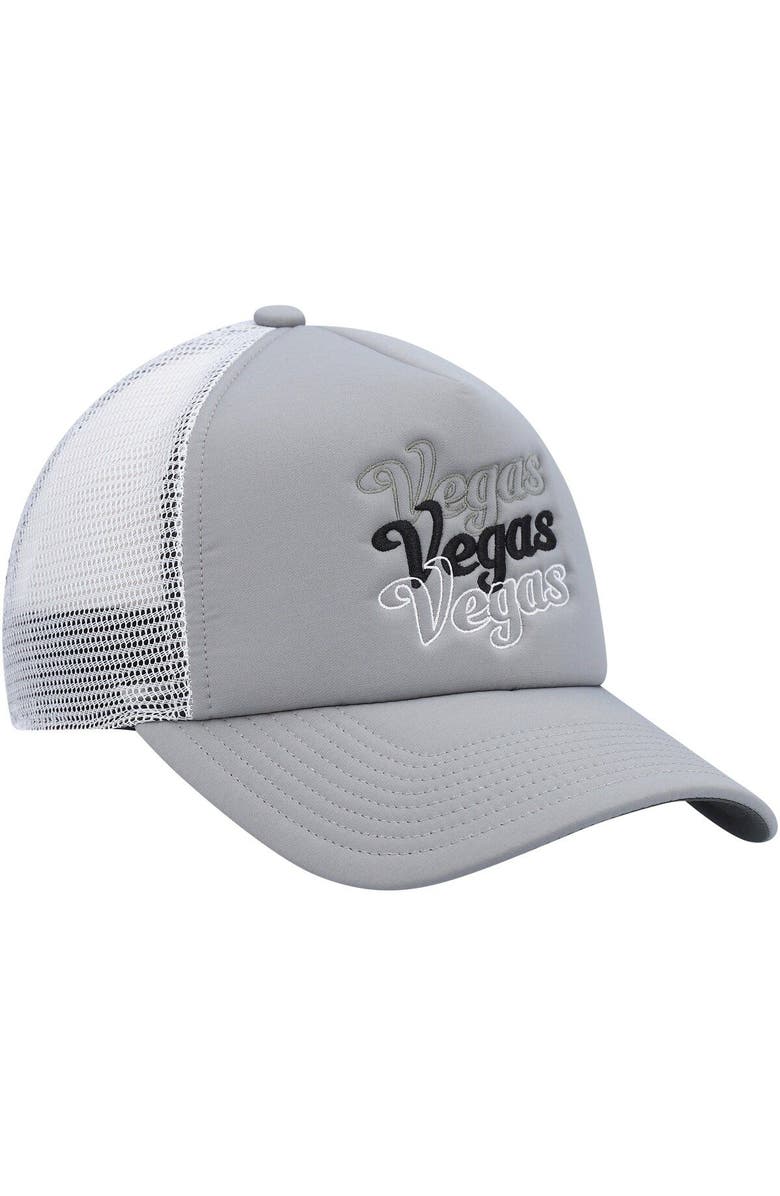 adidas Women's adidas Gray/White Vegas Golden Knights Foam Trucker Snapback Hat, Alternate, color, 