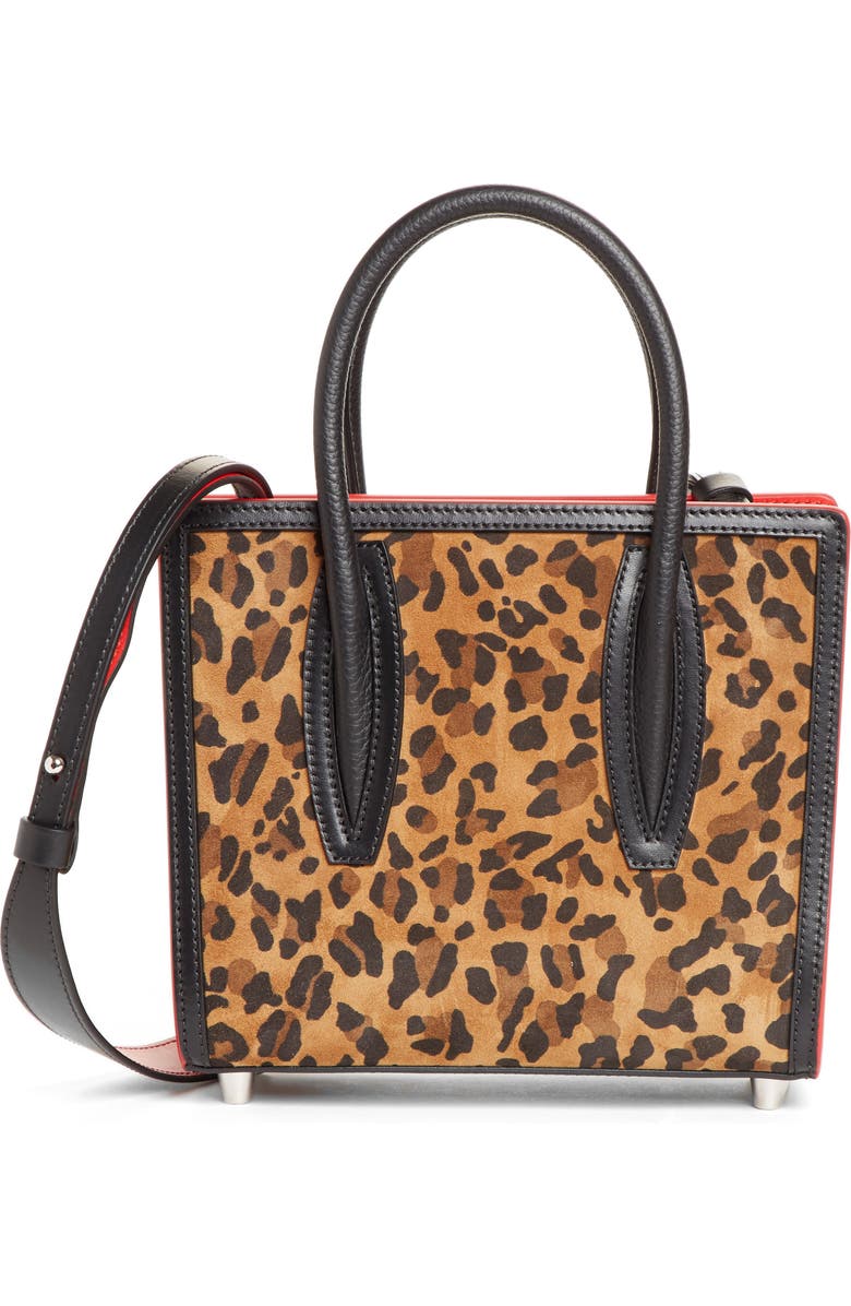 Christian Louboutin Mini Paloma Suede & Canvas Satchel, Main, color,