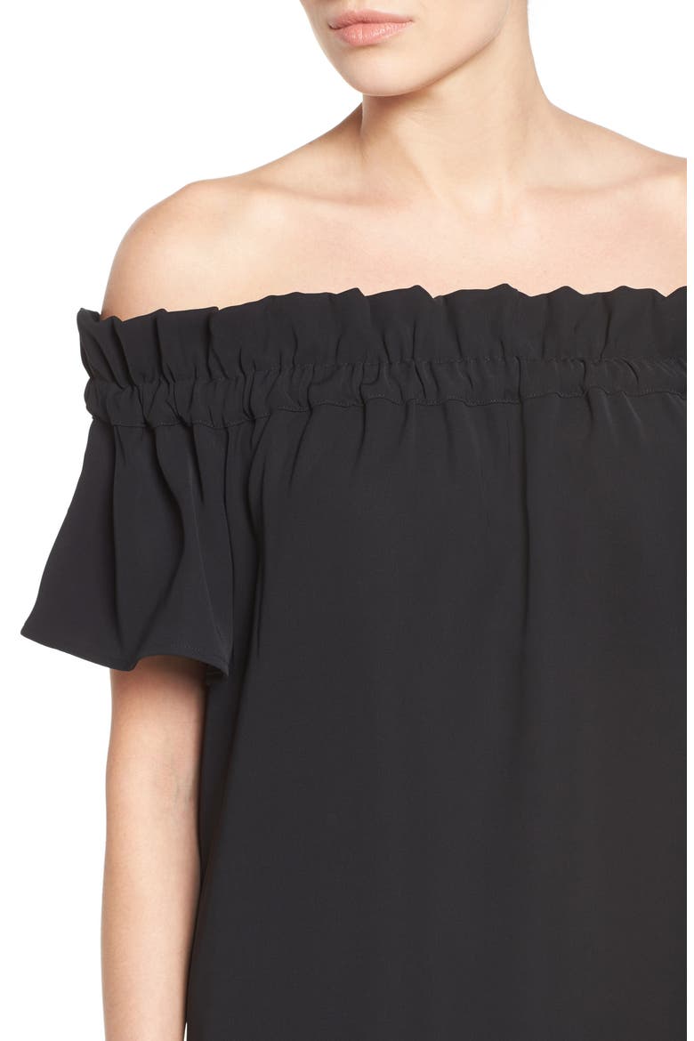Off the Shoulder Dress, Alternate, color, BLACK