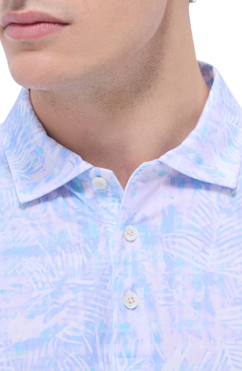 Bugatchi Victor OoohCotton<sup>®</sup> Leaf Print Polo, Alternate, color, Pink
