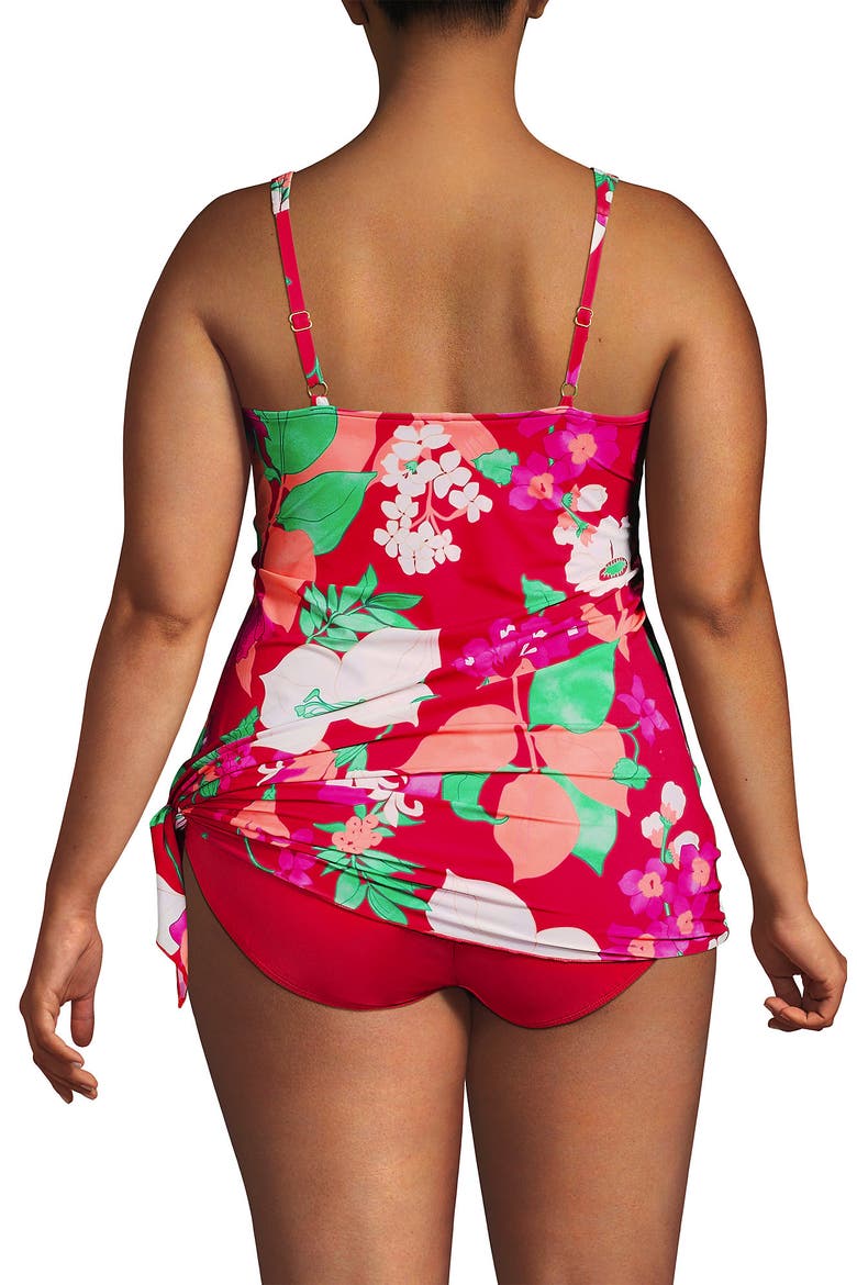Slender Suit Fauxkini One Piece Swimsuit, Alternate, color, Coral Rose Lilies