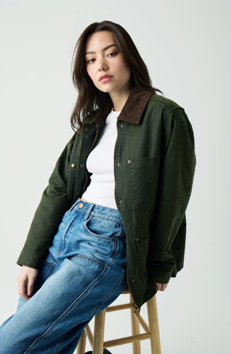 BLANKNYC Waxed Cotton Blend Barn Jacket, Alternate, color, Catching A Break