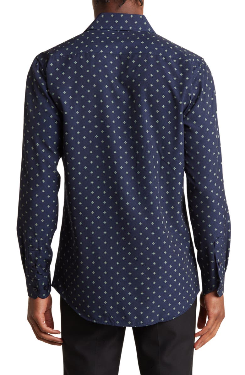 Azaro Uomo Slim Fit Geometric Print Performance Dress Shirt, Alternate, color,