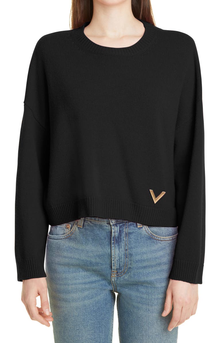 Valentino Garavani Valentino Crewneck Cashmere & Wool Sweater, Main, color, 