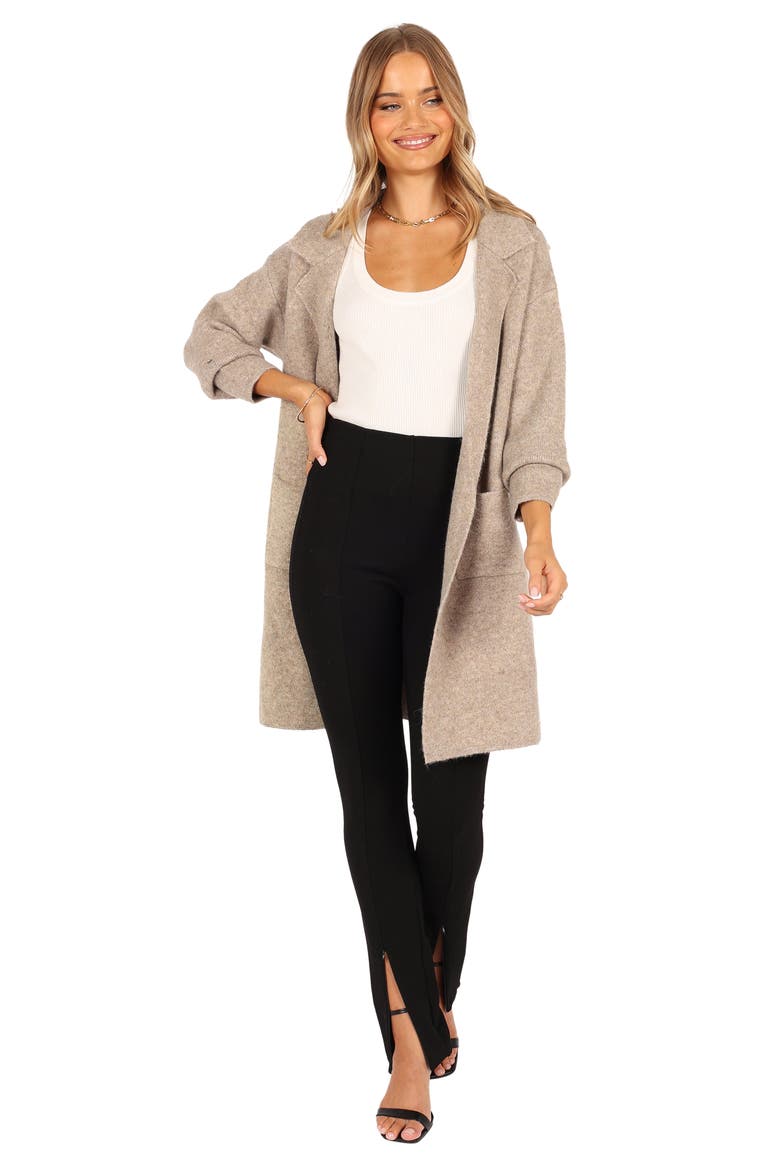 Skylar Open Front Longline Cardigan, Alternate, color, TAUPE