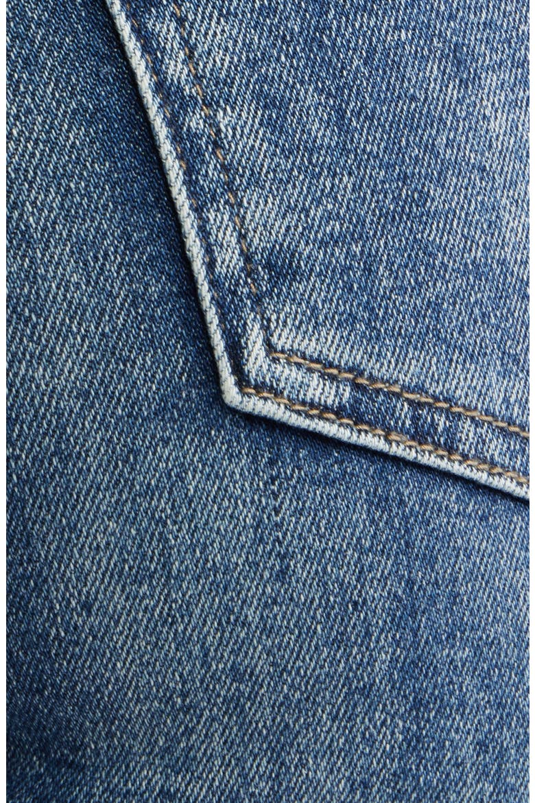 Side Slit High Waist Capri Jeans, Alternate, color, DARK BLUE