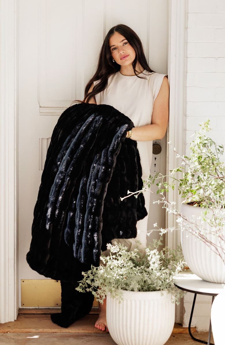 Minky Couture Hugs Black Blanket, Main, color, Black